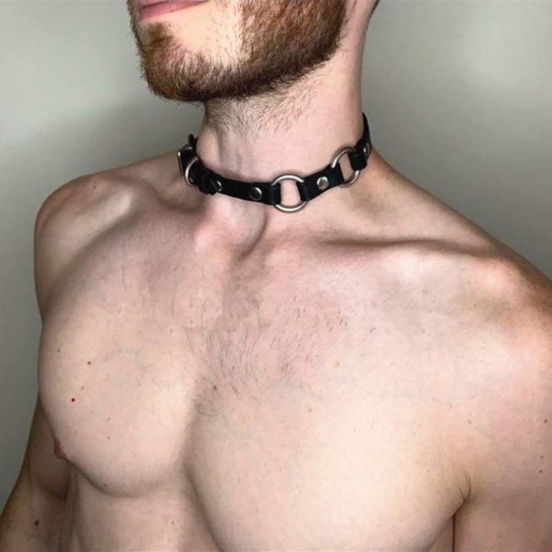 Men Accessories Neck Chain - Elegante girocollo in pelle sintetica per